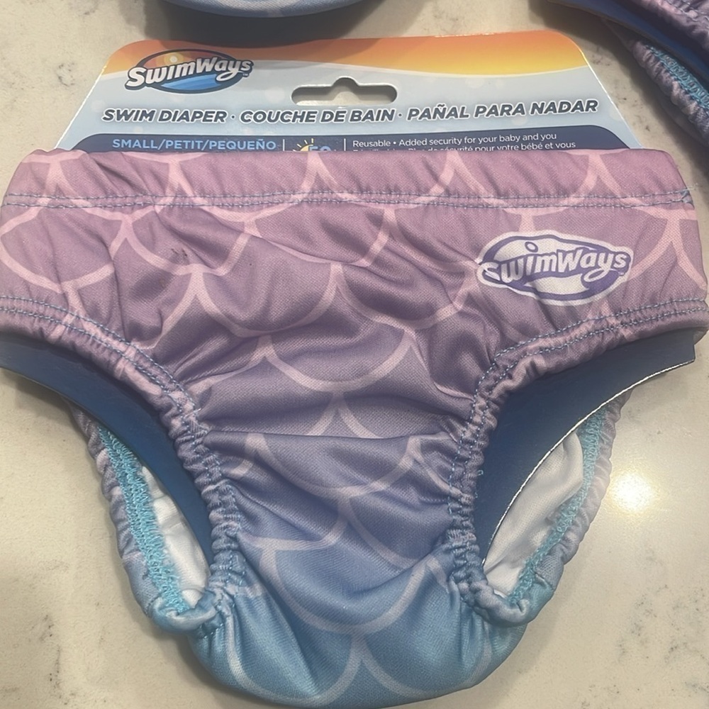 Girls mermaid Reusable Swim Diapers Lot of 3 - Picture 2 of 7